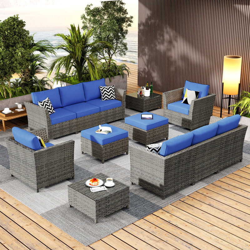 Wayfair rattan patio set discount